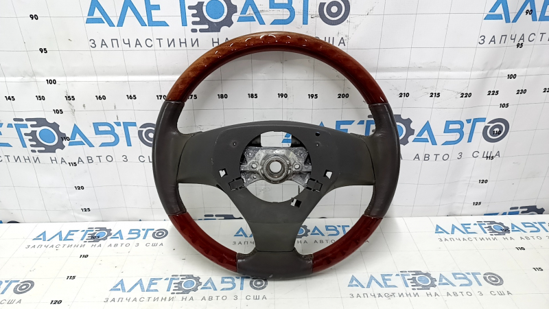 Руль голый Lexus ES350 07-09 кожа серая, красное дерево, царапины, тычки