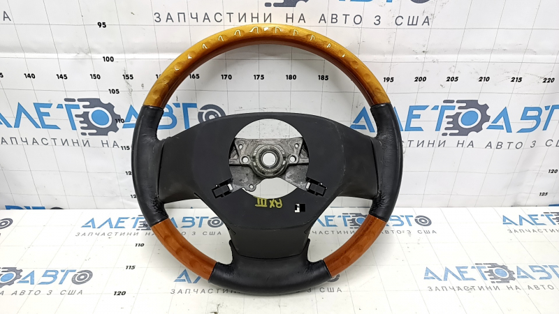 Руль голый Lexus RX350 RX450h 10-15 дорест кожа коричневая светлое дерево, протерта, царапины, тычки