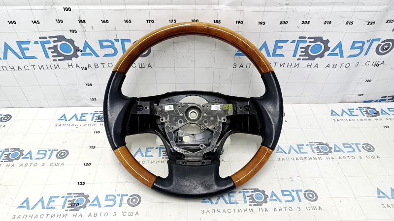Руль голый Lexus RX350 RX450h 10-15 дорест кожа черный, светлое дерево, царапины, тычки, потертости