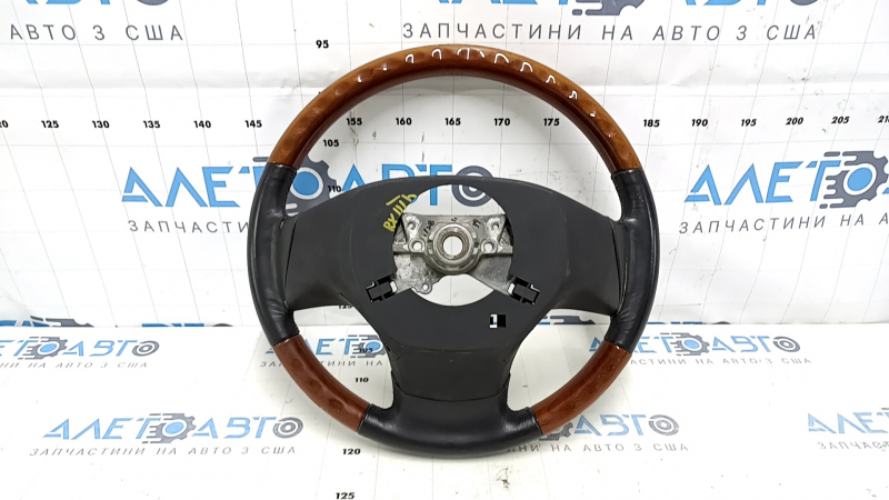Руль голый Lexus RX350 RX450h 10-15 дорест, кожа коричневая с светлым деревом, протерта кожа, царапины, тычки