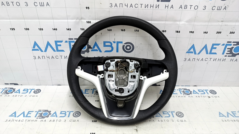 Руль голый Chevrolet Volt 11-12 резина с белой накладкой, без кнопок, под чистку, порез, тычка