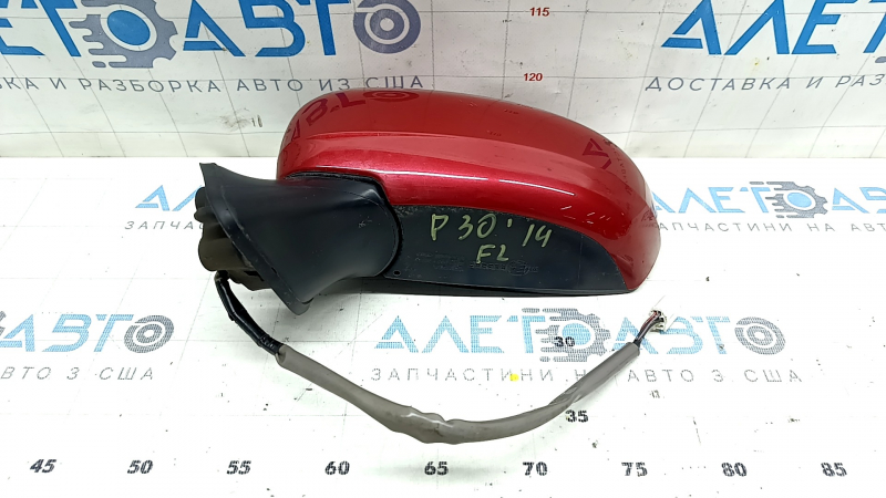 Зеркало боковое левое в сборе Toyota Prius 30 10-15 5 пинов, красное