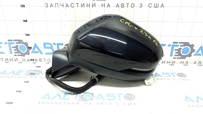 Зеркало боковое левое в сборе Honda CRV 23-26 8 пинов, поворотник. подогрев, BSM, черное, царапины