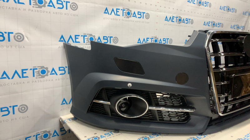 Бампер передний в сборе Audi A6 16-16 S-line под парктроники и омыватель