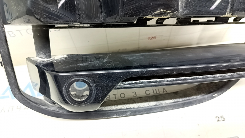 Нижняя решетка переднего бампера правая BMW X3 G01 18-21 под ПТФ и парктроник, черный глянец, песок