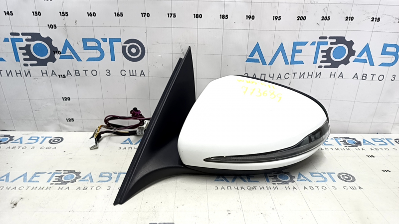 Зеркало боковое левое в сборе Mercedes C-class W205 15-21 10+8+2 пинов, поворотник, подогрев, автозатемнение, BSM, белое