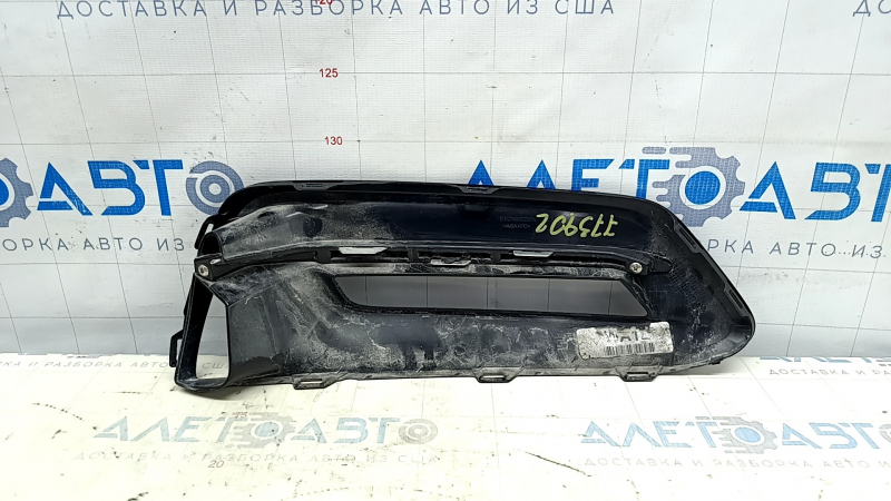 Решетка бампера левая Honda Accord 18-20 hybrid, под птф, черный глянец, хром, песок