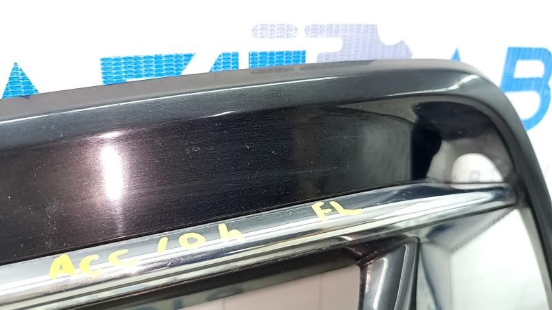 Решетка бампера левая Honda Accord 18-20 hybrid, под птф, черный глянец, хром, песок
