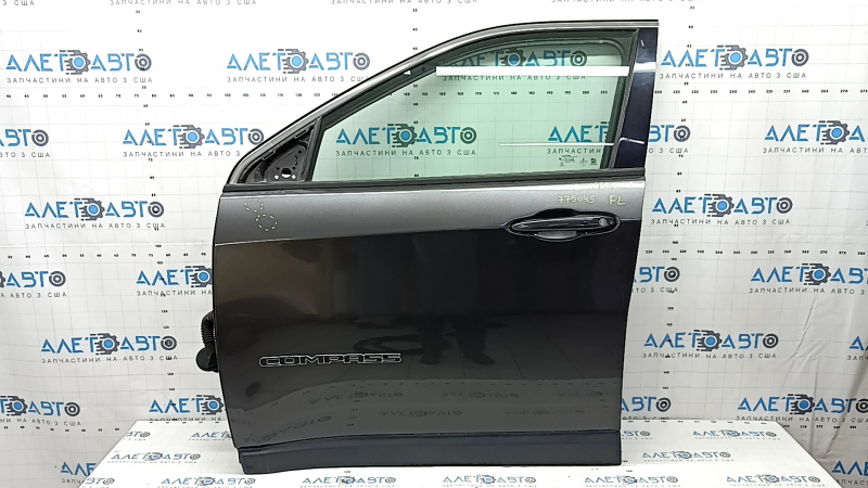 Дверь в сборе передняя левая Jeep Compass 17-26 keyless, графит PAU, тычки, царапины на накладке