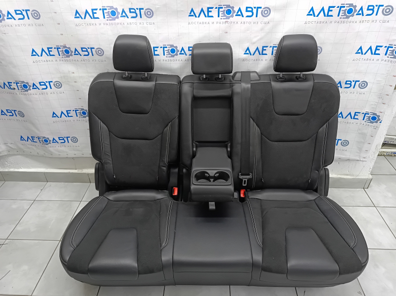 Задний ряд сидений 2 ряд Ford Edge 19-24 комбинированная черная кожа с серой строчкой, подогрев, ST