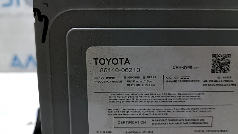 Профиль мультимедийной системы Toyota с оригинальным номером детали 86140-06210.