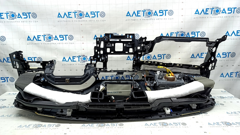Торпедо передняя панель с AIRBAG Lexus ES300h ES350 13-18 черная с бежевыми накладками, ржавый пиропатрон, под чистку
