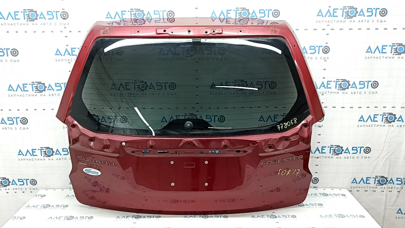 Дверь багажника голая со стеклом Subaru Forester 14-18 SJ под спойлер, тонировка, красный H2Q