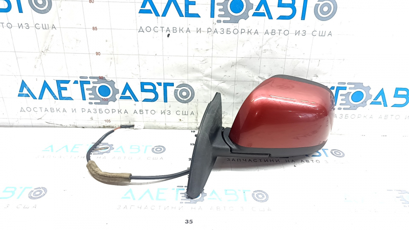 Зеркало боковое левое в сборе Nissan Leaf 13-17 5 пинов, подогрев, красный NAH
