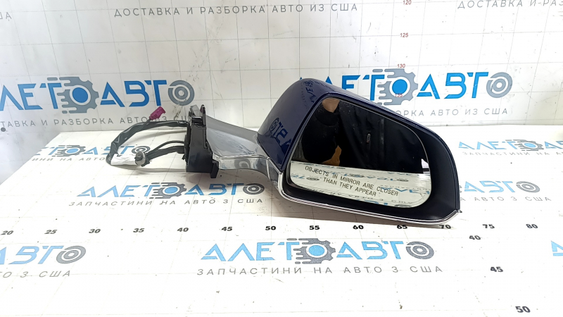 Зеркало боковое правое в сборе Tesla Model 3 18-20 13+1 пинов, подогрев, автозатемнение, синий PPSB, хром, тычки