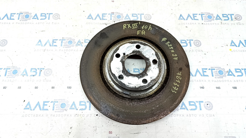 Диск тормозной передний правый Lexus RX350 RX450h 10-15 325/27мм, ржавый