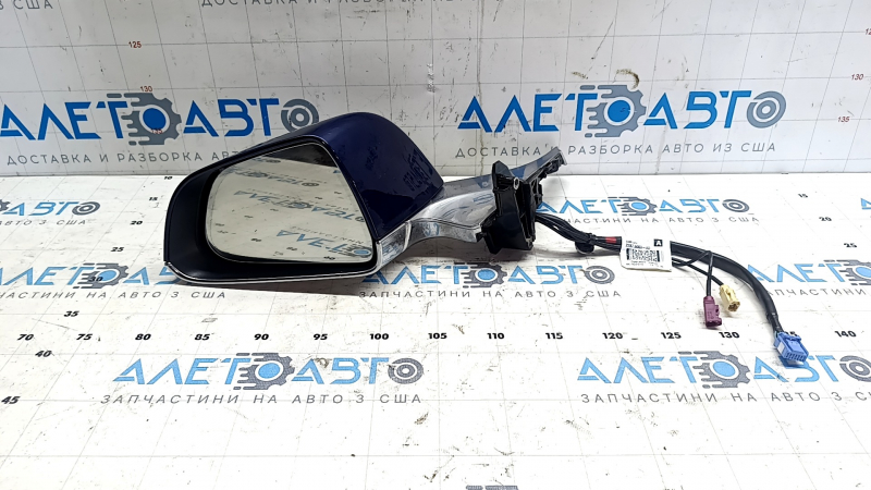 Зеркало боковое левое в сборе Tesla Model 3 18-23 13+2 пинов, подогрев, автозатемнение, хром, синий PPSB, царапины