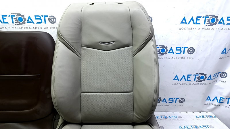 Обшивка пассажирского сидения Cadillac ATS 13- кожа серая, SPORT, с накладкой коричневой