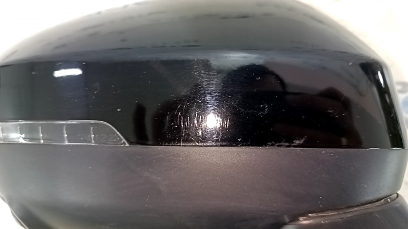 Зеркало боковое правое в сборе Nissan Rogue 21-24 SV, 11+1 пинов, камера, BSM, поворотник, черное, царапины