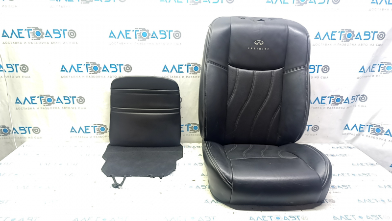 Крупный план обивки пассажирского сиденья Infiniti JX35 QX60 2013-2020, без дефектов.