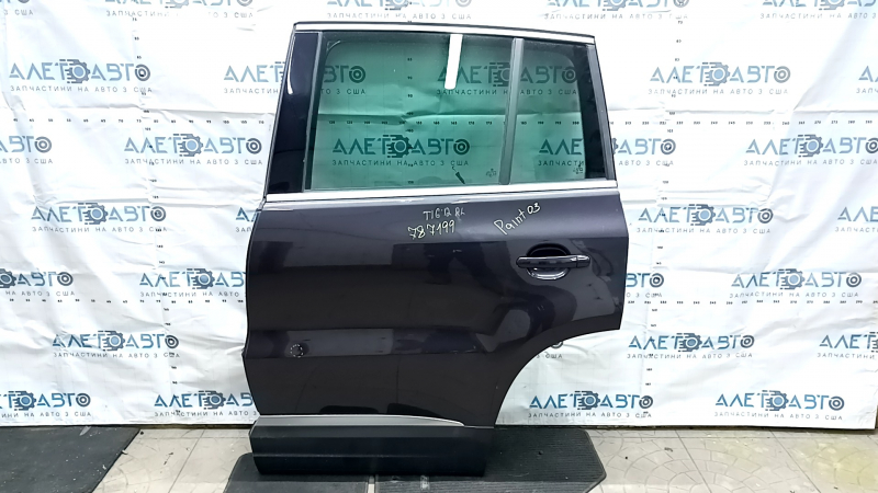 Дверь в сборе задняя левая VW Tiguan 09-18 графит LD7P, крашенная, тычка