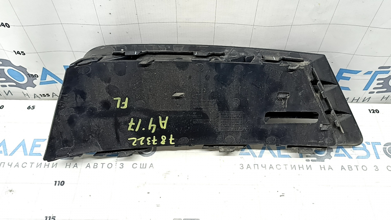 Решетка переднего бампера левая Audi A4 B9 17-17 без радара, хром, песок