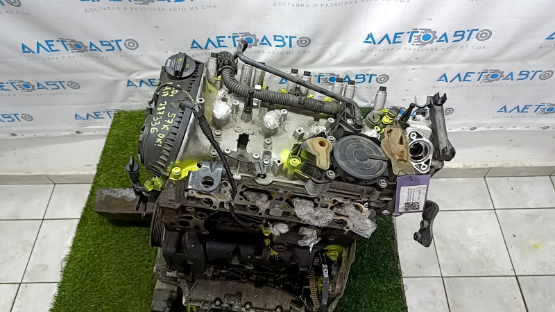 Двигатель в сборе Audi A4 B9 17-19 2.0T CYMC 57к, компрессия 14-14-14-14, ржавый маховик, сломан носик маслоотделителя