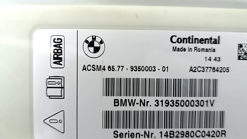 Control Unit Airbag BMW X3 F25 11-17