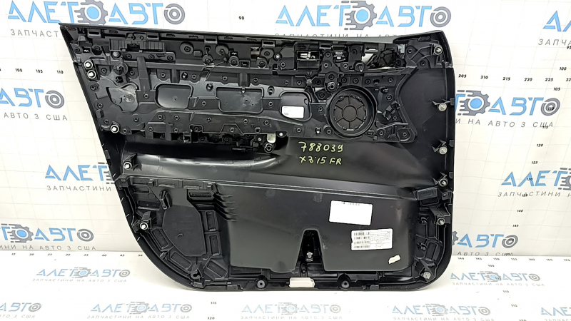 Обшивка дверей картка передня права у зборі BMW X3 F25 11-17 шкіра чорна, підлокітник та вставка коду чорна, молдинг Anthracite, подряпини, надламана ручка