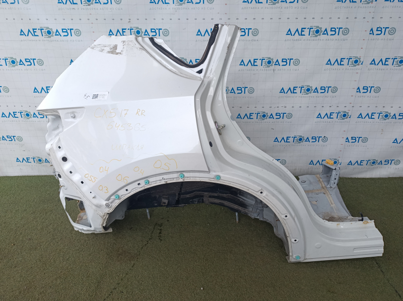 Четверть крыло задняя правая Mazda CX-5 17-25 отпилена, белая, после ремонта