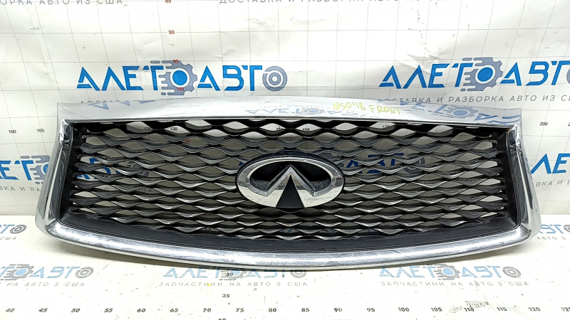 Решетка радиатора grill Infiniti Q50 18-20 со значком, песок