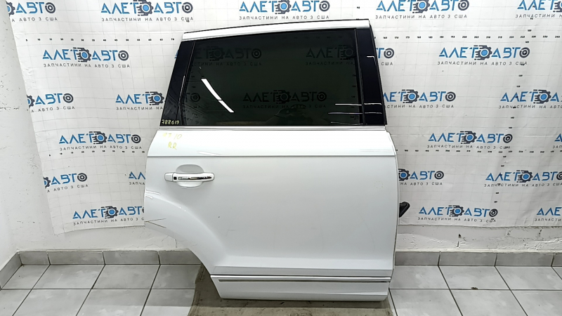Дверь в сборе задняя правая Audi Q7 4L 10-15 keyless, тонировка, белый LS9R, вмятины, тычки, царапины на стекле