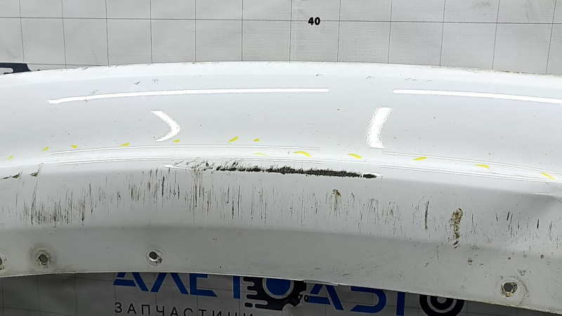 Губа заднего бампера Ford Fusion mk5 13-18 под 1 трубу, трещина, примята, потерта