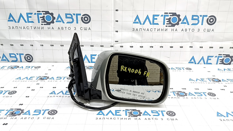 Зеркало боковое правое в сборе Lexus RX330 RX350 RX400h 04-09 11 пинов, подогрев, серебро