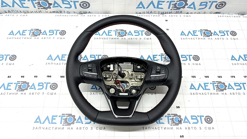 Руль в сборе Ford Escape MK4 23-26 кожа черная, с подогревом, с кнопками, красная строчка, ST Line
