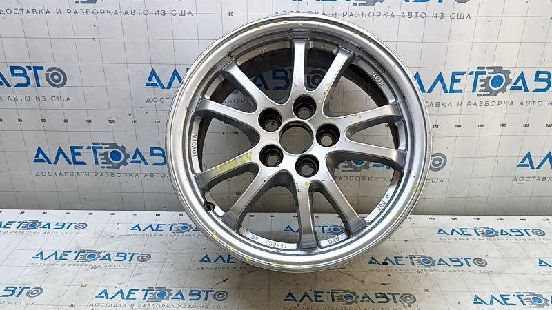Диск колесный R15x6.5J Toyota Prius 50 Prime 17-22 оттенок серебро, легкая бордюрка