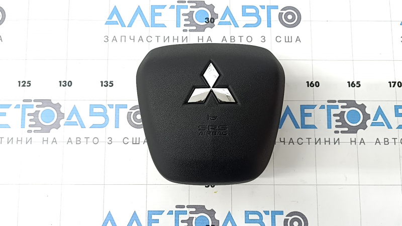 Подушка безопасности airbag в руль водительская Mitsubishi Outlander 22-26 черная, царапины, ржавый пиропатрон