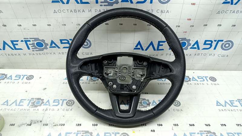 Руль голый Ford Escape MK3 17-19 рест, кожа черный, без кнопок, потерт, царапины