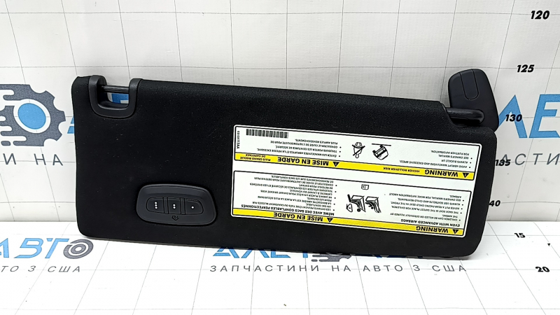 Козырек левый Jeep Cherokee KL 19-22 черный с Home link, без крючка, с подсветкой