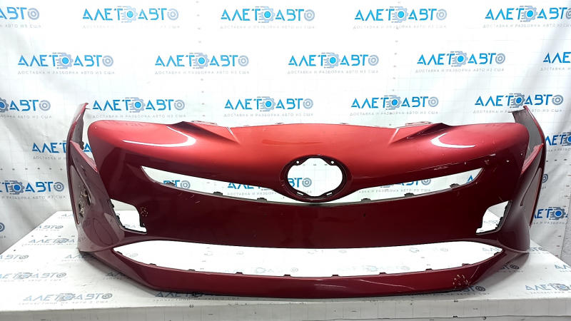 Бампер передний голый Toyota Prius 50 16-18 красный 3T7, примят, царапины, песок, сколы, потерт