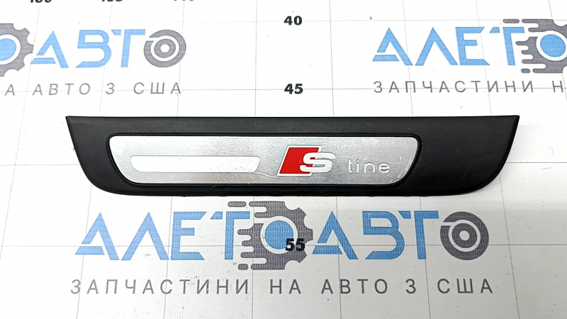 Накладка порога внешняя задняя левая Audi A4 B8 08-16 седан хром S line, царапины
