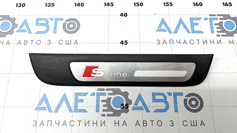 Накладка порога внешняя задняя правая Audi A4 B8 08-16 седан хром S line, царапины