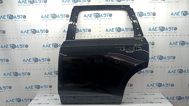 Дверь голая задняя левая Volvo XC90 16-26 черная 717, вмятины, тычка