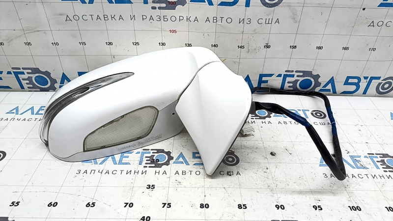 Зеркало боковое правое в сборе Lexus RX350 RX450h 10-15 15 пинов, автозатемнение, поворотник, подсветка, белое
