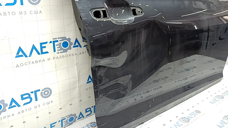 Дверь голая передняя правая Audi A5 F5 17-25 5D графит LX7L, с ограничителем, вмятина