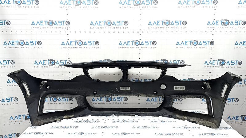 Бампер передний голый BMW 4 F32/33/36 14-20 под парктроники и омыватели фар, без PMA, M Pack, графит, царапины, прижат, сломаны крепления