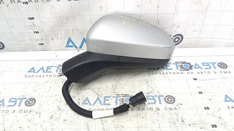 Зеркало боковое левое в сборе Ford Fusion mk5 17-20 5 пинов, BSM, подогрев, серебро, царапины на стекле, потерто
