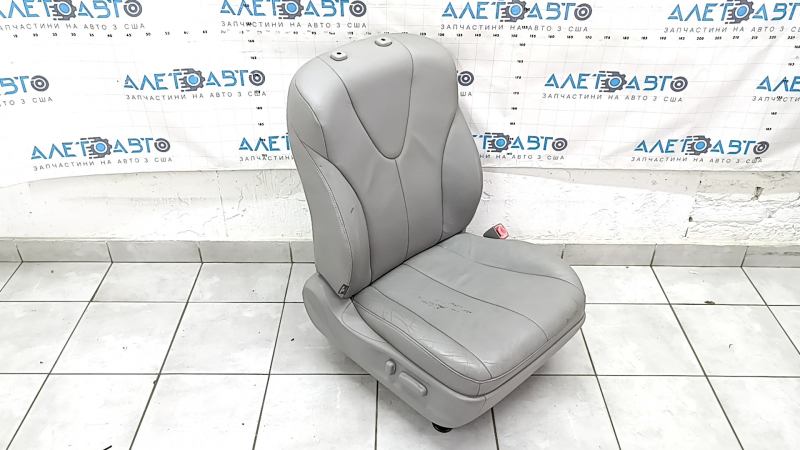 Пассажирское сидение Toyota Camry v40 07-08 без airbag, кожа серое, электро, подогрев, без подголовника, потрескано, под химчистку, примято, побелел пластик, царапины