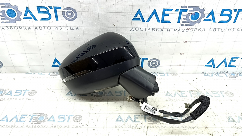 Зеркало боковое правое в сборе Nissan Rogue 21-24 BSM, 7 пинов, с поворотником, с подогревом, черное