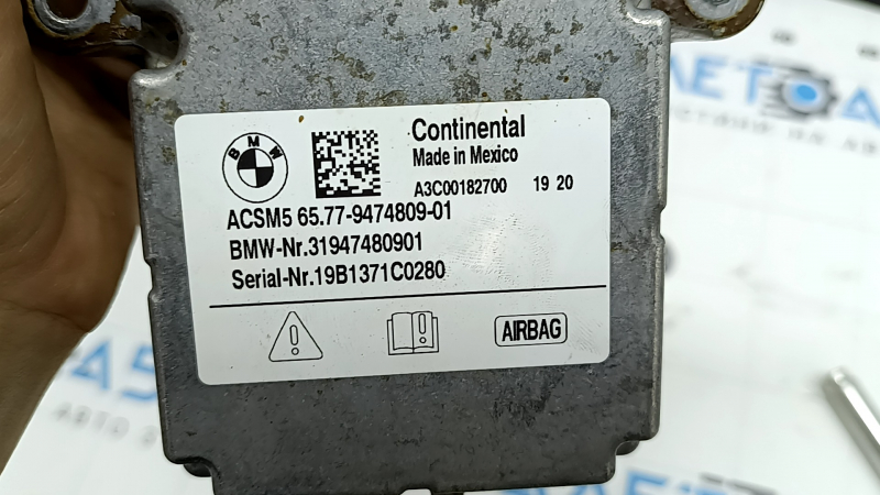 Модуль srs airbag компьютер подушек безопасности BMW X5 G05 19-20 окислена фишка, отсутствует пин